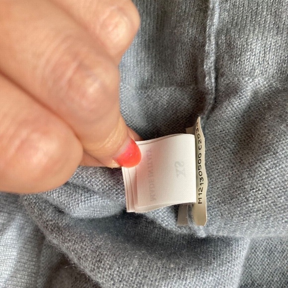 Brunello Cucinelli Blue Grey Cashmere Short Sleeve Bateau Neck Sweater Monili XS - Picture 11 of 12